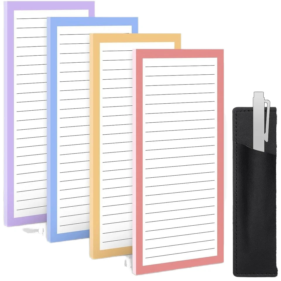 Grand bloc mémo magnétique complet Art déco Design blocs-notes magnétiques pour réfrigérateur pour l’épicerie Liste de tâches Liste de notes