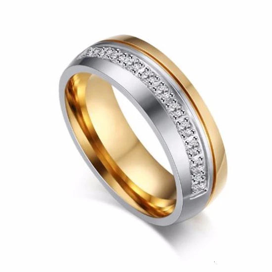 Vnox – bague de mariage couleur or pour femmes et hommes, bijoux en acier inoxydable