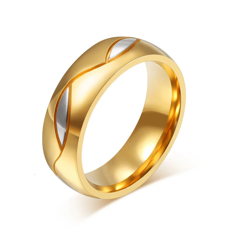 Vnox – bague de mariage couleur or pour femmes et hommes, bijoux en acier inoxydable
