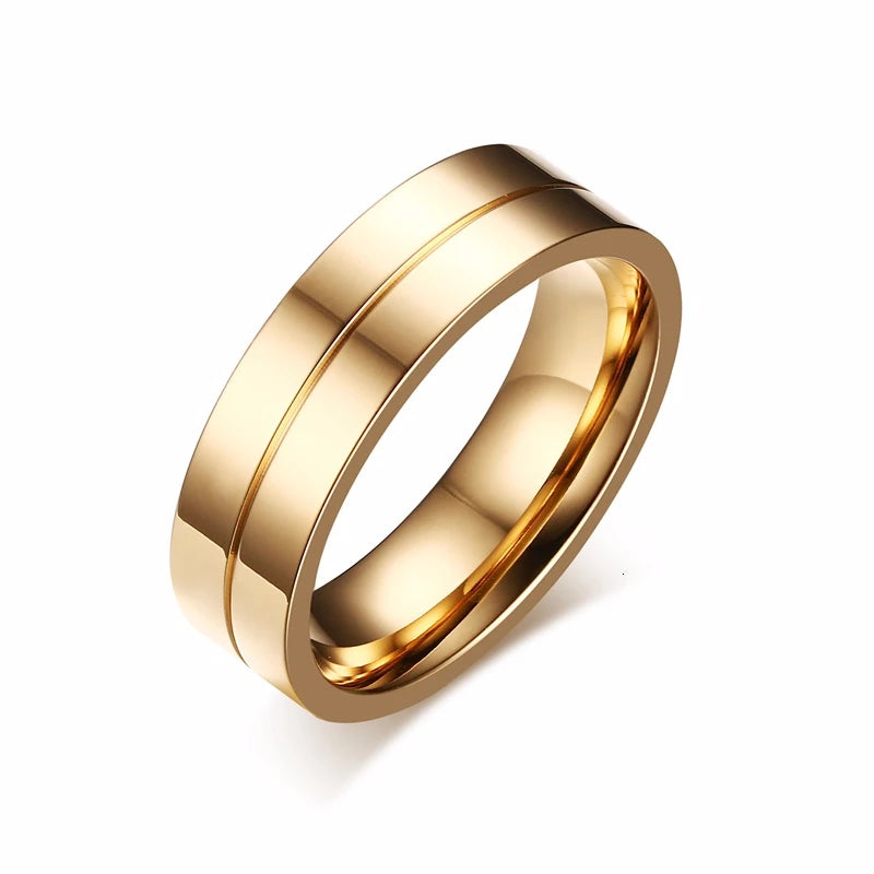 Vnox – bague de mariage couleur or pour femmes et hommes, bijoux en acier inoxydable