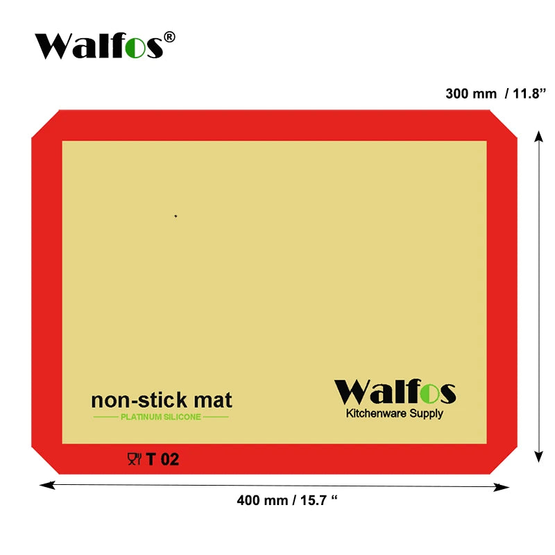 WALFOS – tapis de cuisson en Silicone antiadhésif, plaque de cuisson, outils de pâtisserie, tapis de pâte à rouler, grande taille pour gâteau, biscuit, Macaron