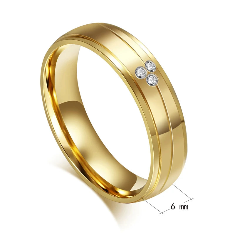 Vnox – bague de mariage couleur or pour femmes et hommes, bijoux en acier inoxydable