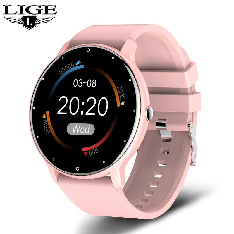 LIGE-Montre de sport connectée pour les femmes, écran tactile, étanche conforme à la norme IP67, Bluetooth, pour les téléphones Android et iOS, 2025