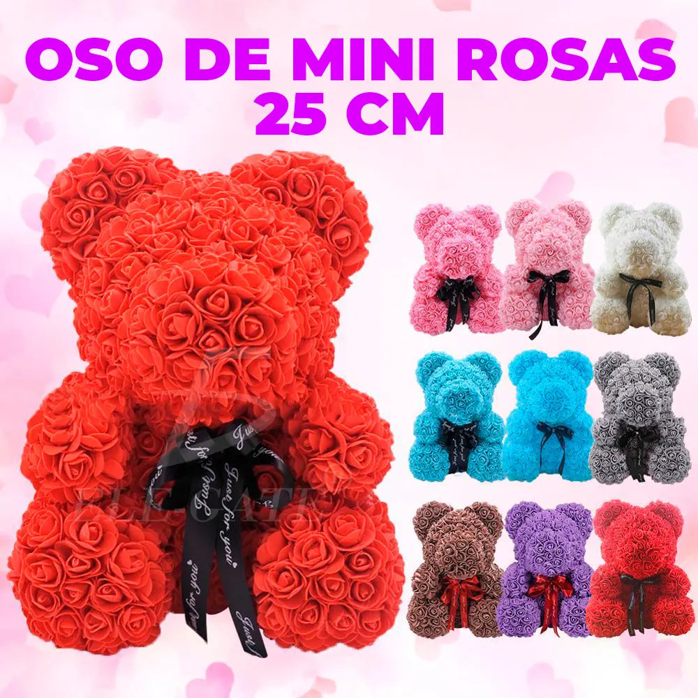 17x17x25cm Eco-Friendly PE Floral Arrangement Rose Bear Teddy for Valentine's Day Event Decoration Artificial Rose Flowers