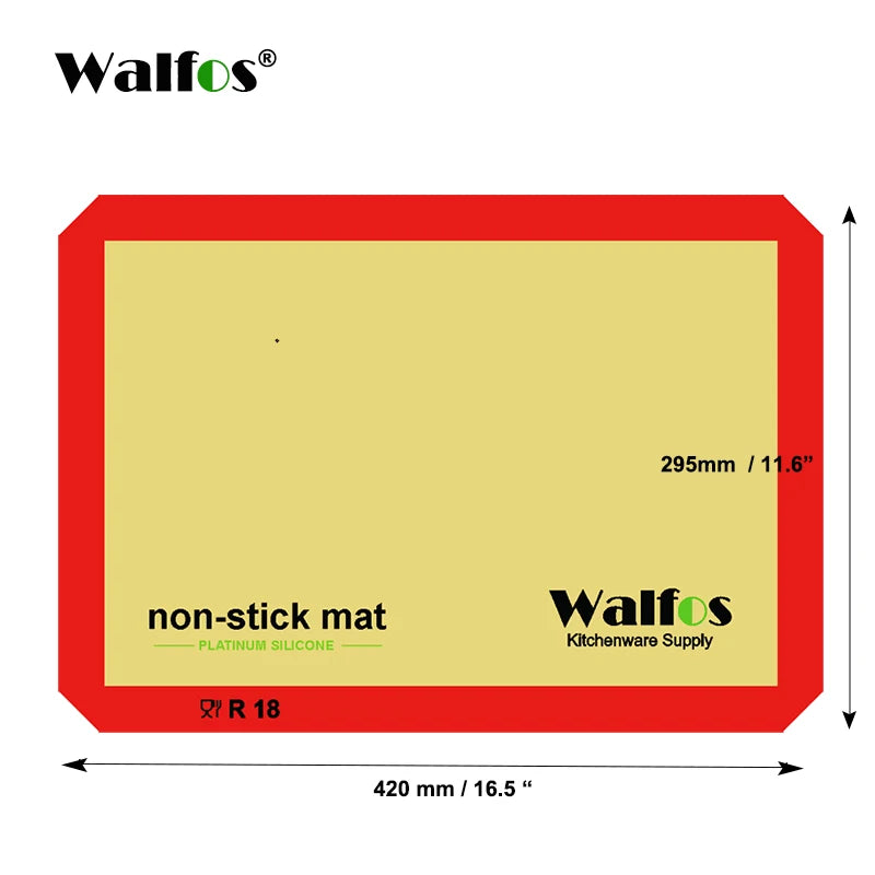 WALFOS – tapis de cuisson en Silicone antiadhésif, plaque de cuisson, outils de pâtisserie, tapis de pâte à rouler, grande taille pour gâteau, biscuit, Macaron