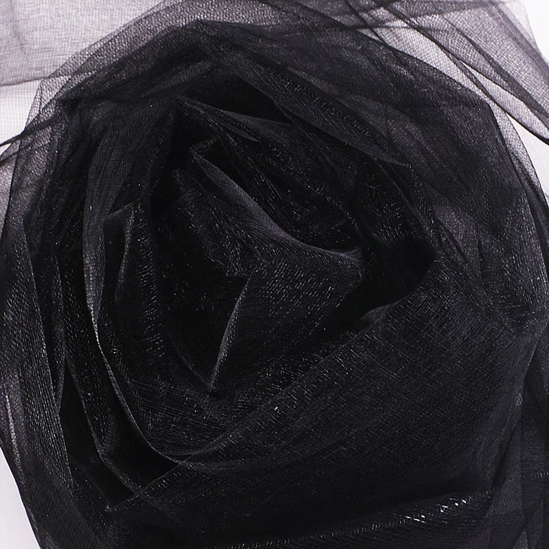 48cm * 5mètre Tissu de rouleau de tulle en organza de cristal transparent pour le drapage Cérémonie de mariage Fête Décoration de la maison Décoration du Nouvel an