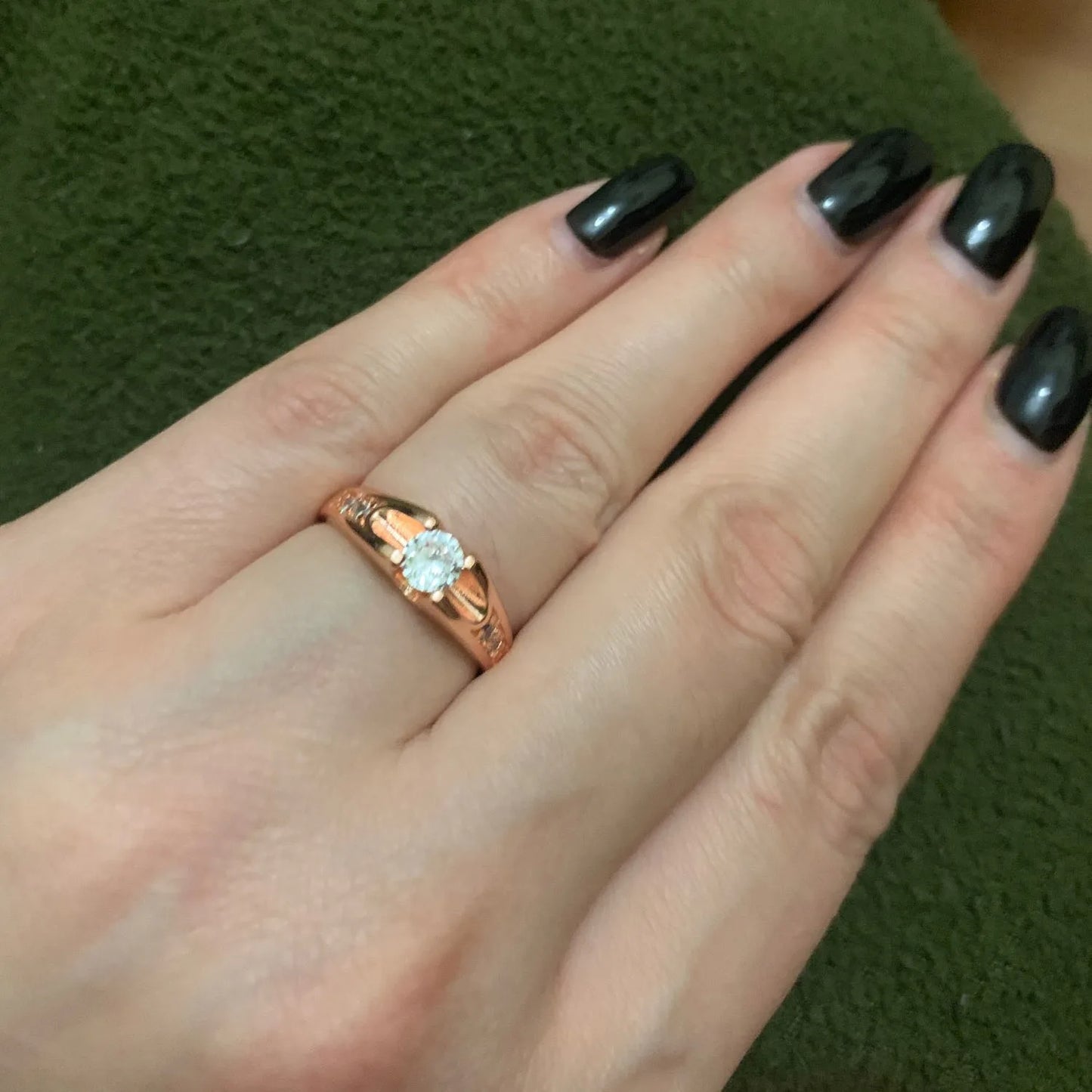 Bague de mariage en Zircon pour femmes, anneau de fiançailles, cubique, or Rose, tendance, bijoux, cadeaux, R249