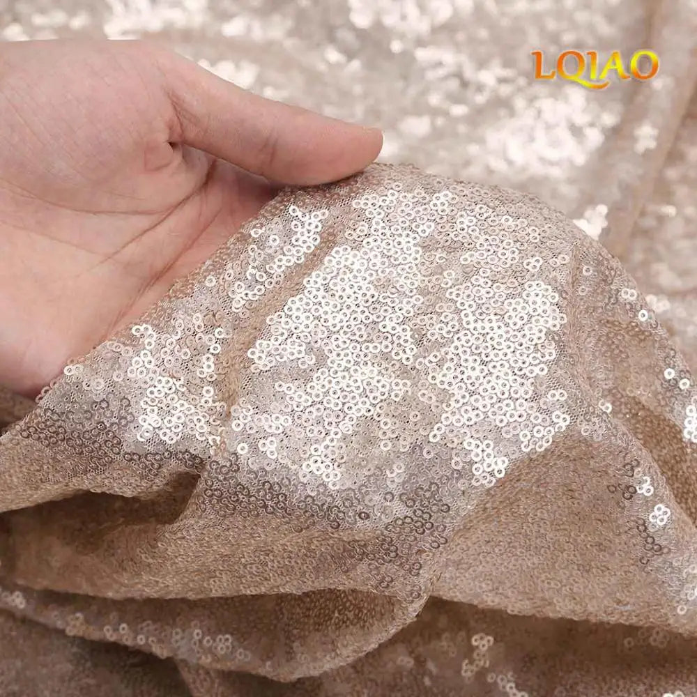 Tissu à paillettes brodées scintillantes, 1 mètre, tissu scintillant or argent pour la fabrication de tissus, couvertures de Table pour événements de fête, décor