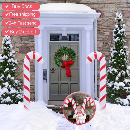 Ballons Gonflables en Forme de Sucettes de Noël, Cannes, Décoration pour la Maison