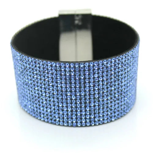 XQNI marque classique cristal femme Bracelet en cuir bracelets 19CM haute qualité strass Wrap charme femmes Bracelet bijoux