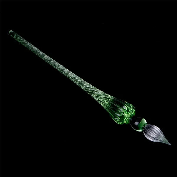 Stylo-plume en verre, 1 pièce, Vintage, trempage, Signature, remplissage d'encre, avec boîte cadeau, nouveau