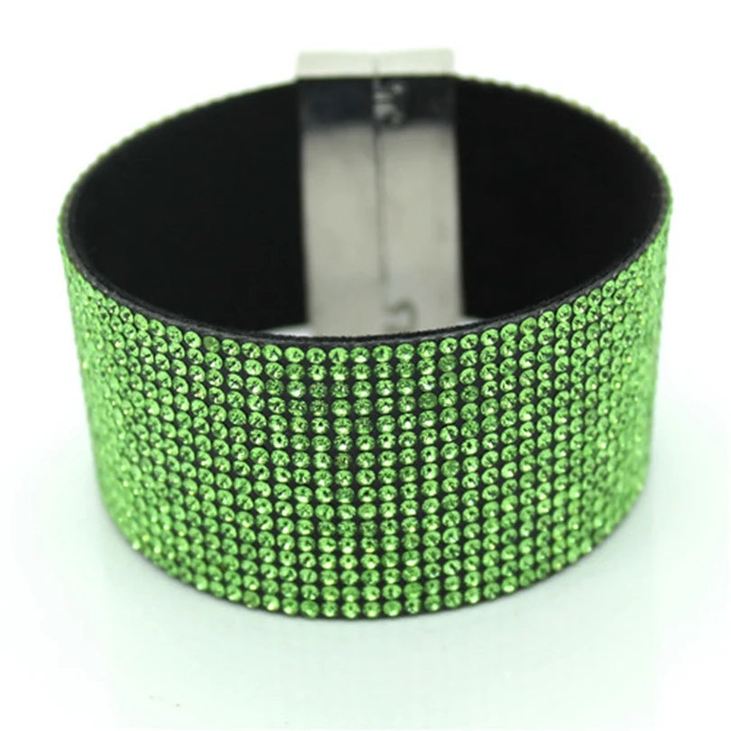 XQNI marque classique cristal femme Bracelet en cuir bracelets 19CM haute qualité strass Wrap charme femmes Bracelet bijoux