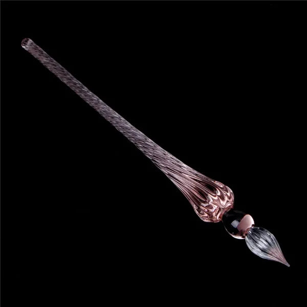 Stylo-plume en verre, 1 pièce, Vintage, trempage, Signature, remplissage d'encre, avec boîte cadeau, nouveau