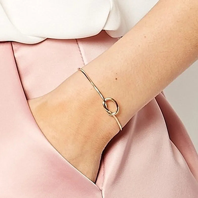 Manchette ouverte Punk Bracelets & Bracelet bijoux de mode pour femmes hommes pulseras mujer battement de coeur feuille flèche Triangle coeur Bracelet chaud
