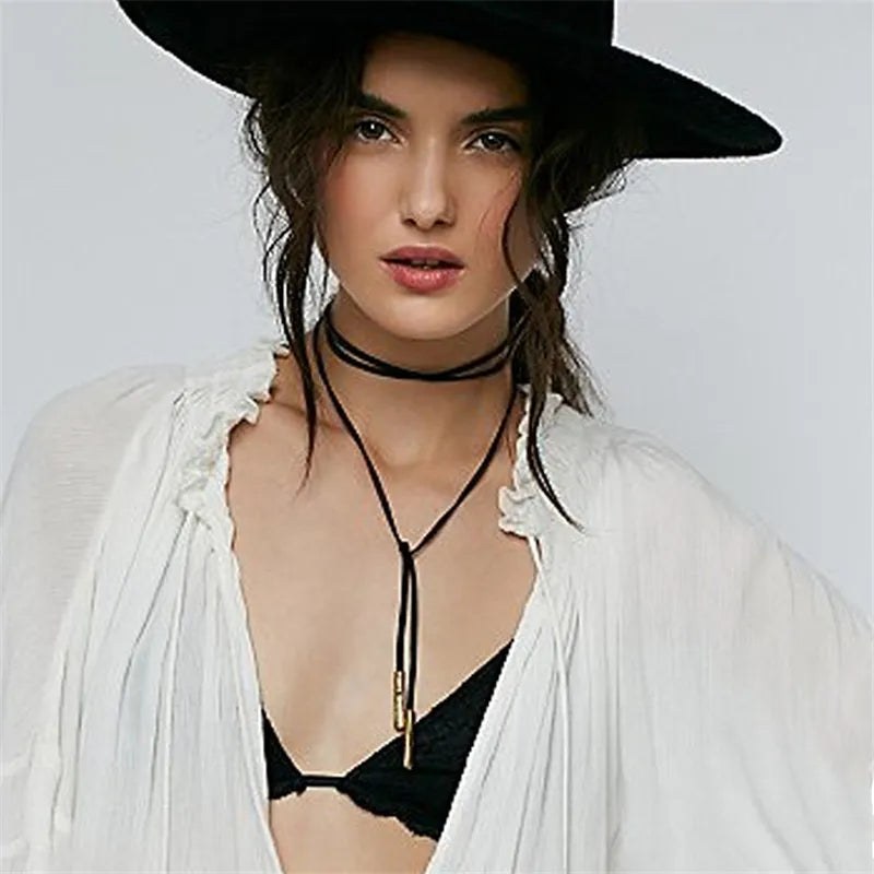 Gros nouveaux Styles Bijoux amour Vintage Triangle géométrie tatouage goutte d'eau clavicule collier ras du cou pour femmes chaîne Bijoux