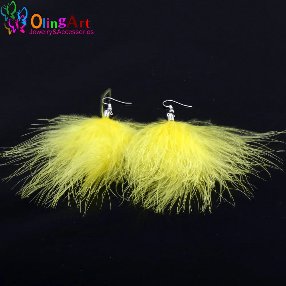 OlingArt plumes de dinde naturelles 10 pièces/lot 80MM couleur mixte femmes collier boucles d'oreilles