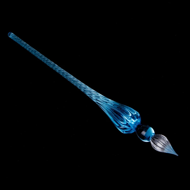 Stylo-plume en verre, 1 pièce, Vintage, trempage, Signature, remplissage d'encre, avec boîte cadeau, nouveau