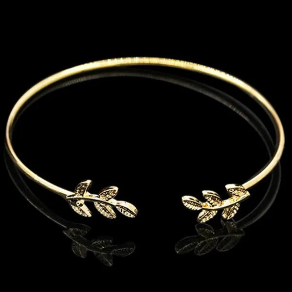 Manchette ouverte Punk Bracelets & Bracelet bijoux de mode pour femmes hommes pulseras mujer battement de coeur feuille flèche Triangle coeur Bracelet chaud