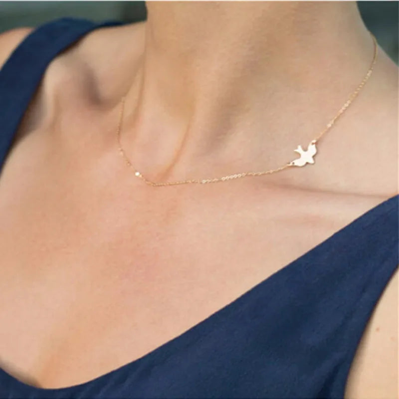 Mode minimaliste deux feuilles pendentif colliers pour femmes bijoux