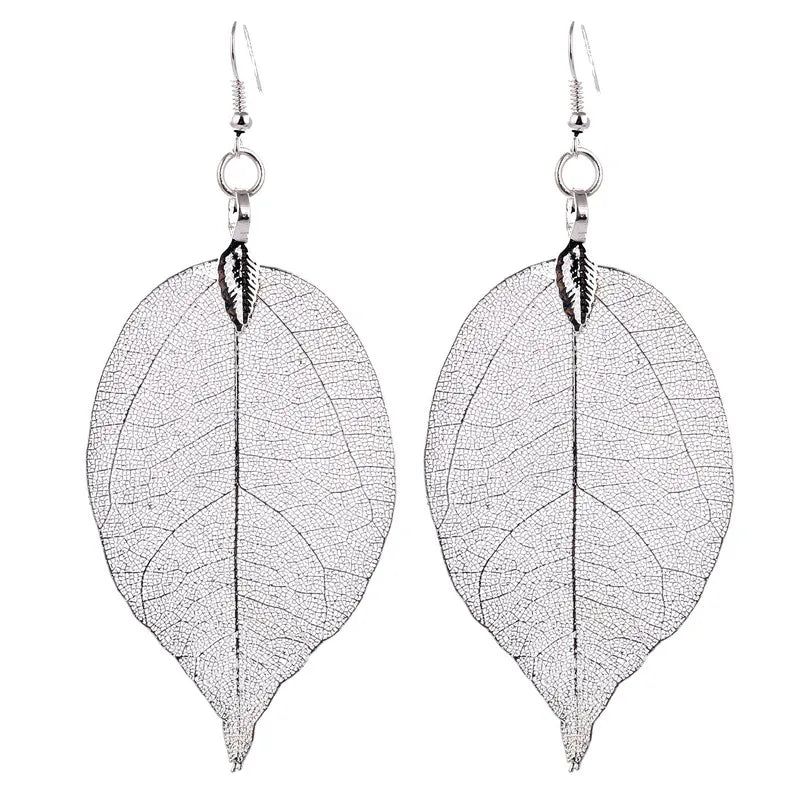 LOVBEAFAS 2024 longues boucles d'oreilles filigrane trempé Unique naturel véritable feuille