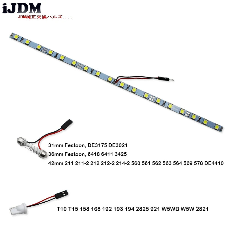 Lumière iJDM18-SMD-5050 de bande de T10 W5W LED pour la zone de cargaison de coffre de voiture ou l'éclairage intérieur, blanc bleu glacier/bleu de SG 6000K, 12V