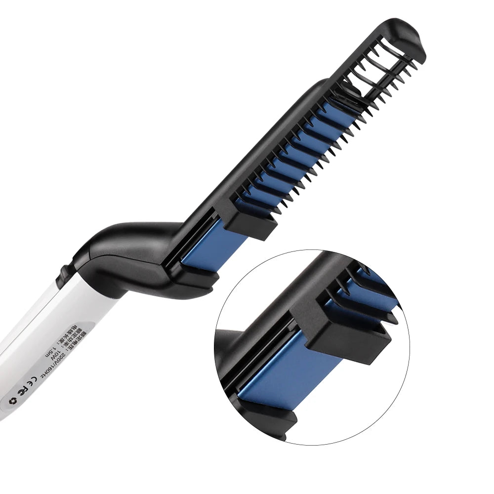 Lisseur de barbe électrique pour hommes, peigne chauffant, rapide, brosse de coiffage