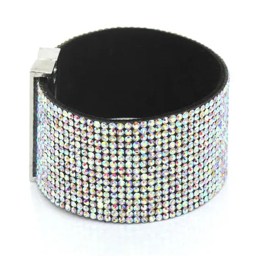 XQNI marque classique cristal femme Bracelet en cuir bracelets 19CM haute qualité strass Wrap charme femmes Bracelet bijoux