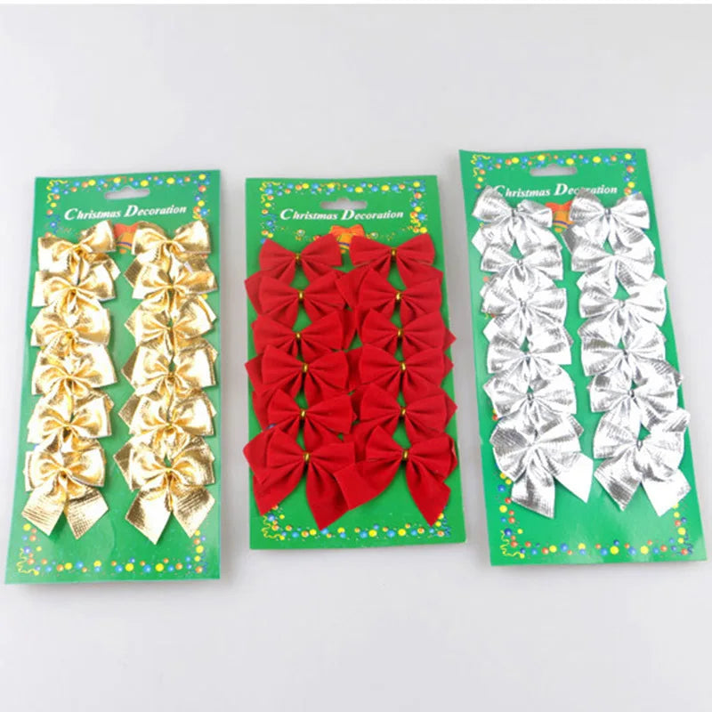 Décoration nœud papillon Amoled pour la décoration de la maison, nœuds rouges et dorés, arbre de Noël