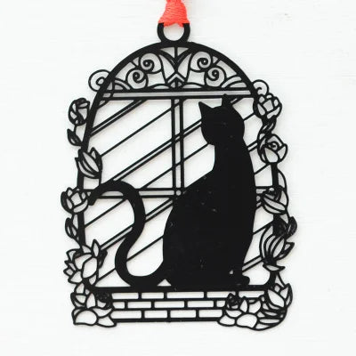 Marque-page en métal Kawaii, joli support de livre chat noir pour livre en papier, cadeau créatif, papeterie coréenne, fournitures scolaires et de bureau