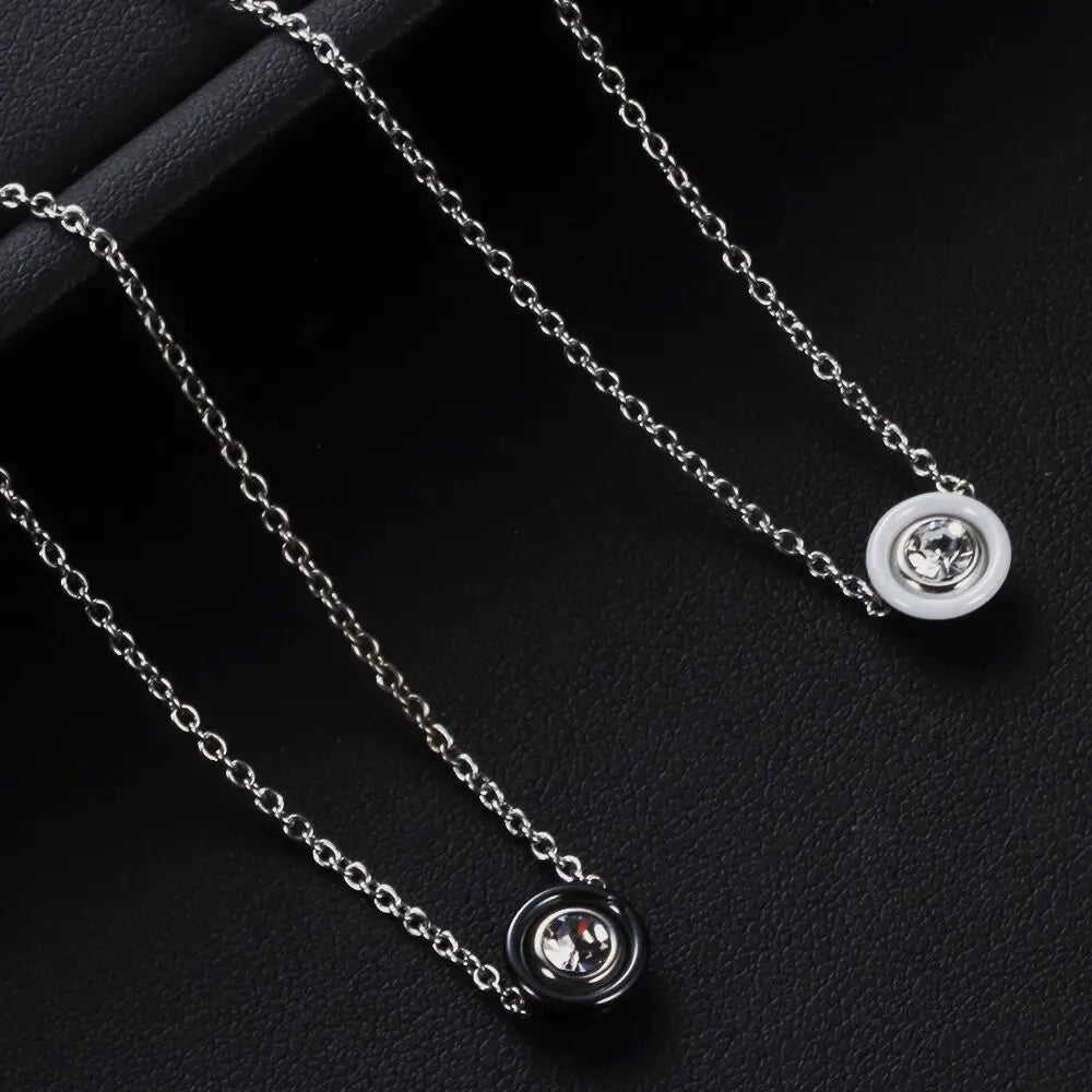 Boucle d'oreille bijoux noir blanc céramique boucles d'oreilles pour femmes fille enfants avec AAA santé céramique zircone boucle d'oreille