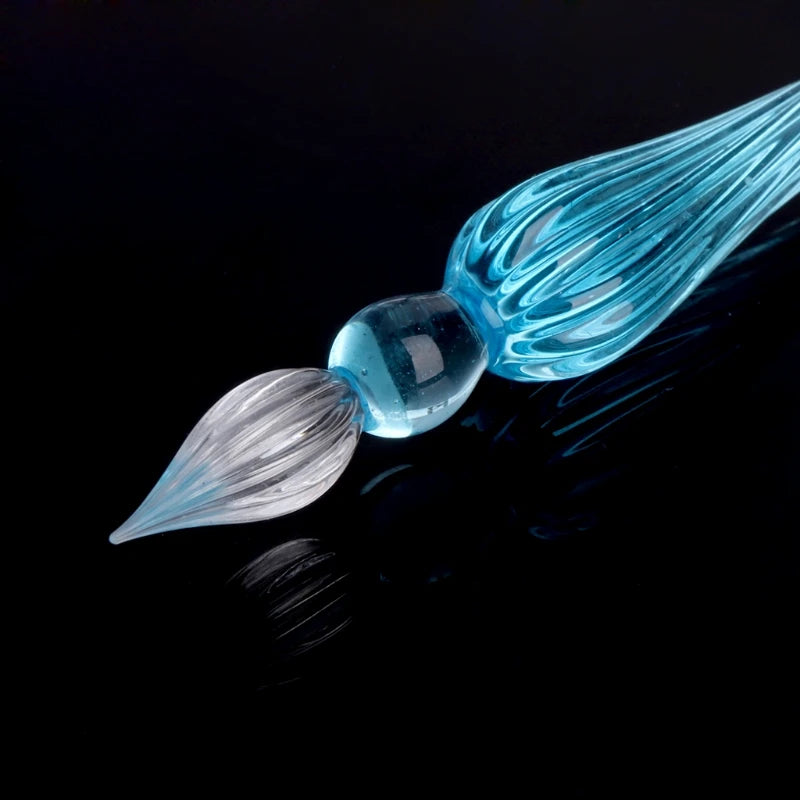 Stylo-plume en verre, 1 pièce, Vintage, trempage, Signature, remplissage d'encre, avec boîte cadeau, nouveau