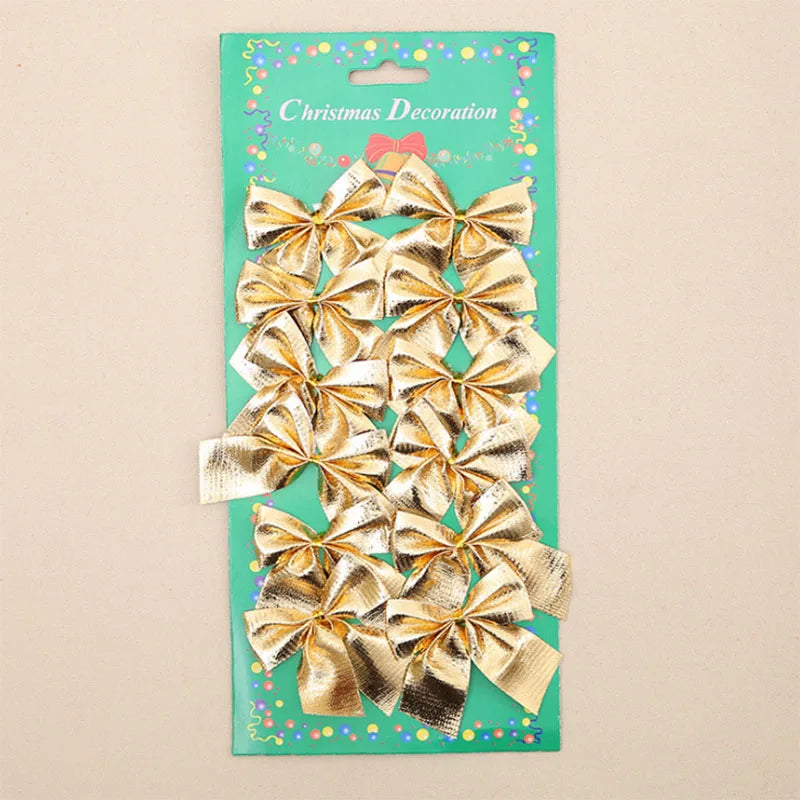 Décoration nœud papillon Amoled pour la décoration de la maison, nœuds rouges et dorés, arbre de Noël