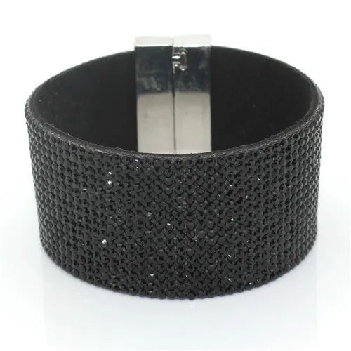 XQNI marque classique cristal femme Bracelet en cuir bracelets 19CM haute qualité strass Wrap charme femmes Bracelet bijoux