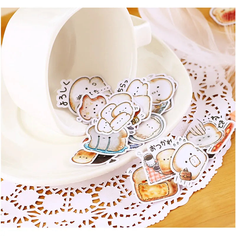 40 pièces créatif mignon fait maison pain histoire/aliment Scrapbooking autocollants/autocollant décoratif/bricolage artisanat Albums photos Kawaii