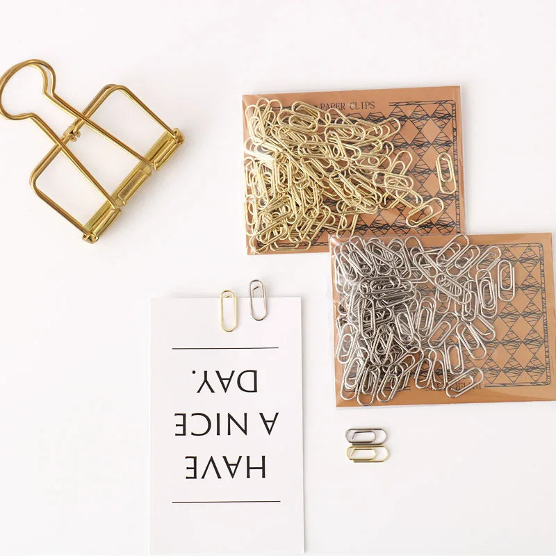 TUTU fournitures de bureau efficaces le mini pince de couleur argent signet accessoires de bureau en métal pinces à papier pince Patchwork H0082