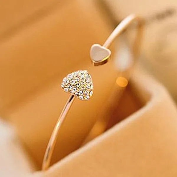 Manchette ouverte Punk Bracelets & Bracelet bijoux de mode pour femmes hommes pulseras mujer battement de coeur feuille flèche Triangle coeur Bracelet chaud