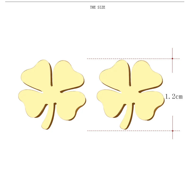DOTIFI – boucles d'oreilles en acier inoxydable pour femmes et hommes, trèfle, couleur or, bijoux de fiançailles pour amoureux, livraison directe
