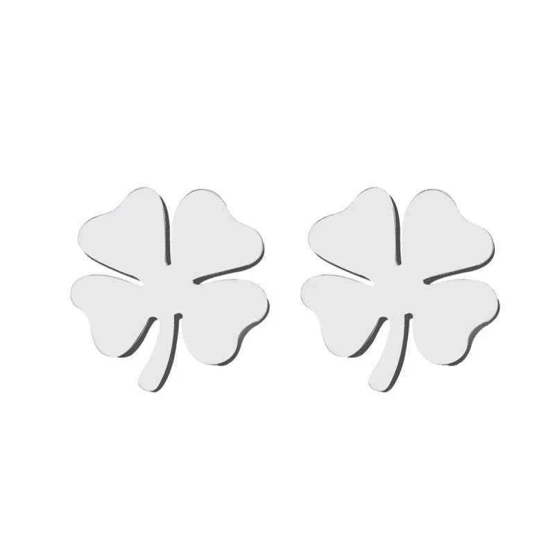 DOTIFI – boucles d'oreilles en acier inoxydable pour femmes et hommes, trèfle, couleur or, bijoux de fiançailles pour amoureux, livraison directe