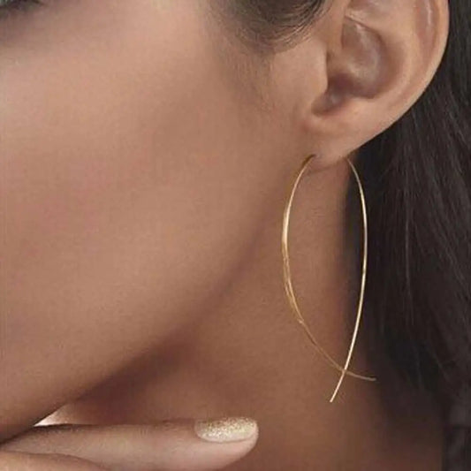 KISSWIFE 2018 nouvelle mode Punk couleur or Simple Long fil de pêche pour les femmes Fine longue oreille boucles d'oreilles bijoux