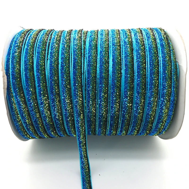 Livraison gratuite 5 yards 3/8 "10mm ruban de velours pailleté serre-tête clips