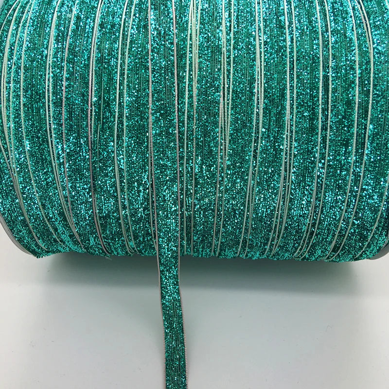 Livraison gratuite 5 yards 3/8 "10mm ruban de velours pailleté serre-tête clips