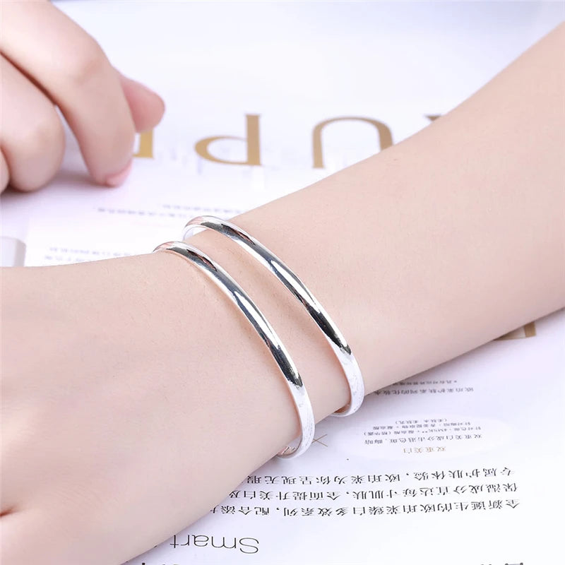 DOTEFFIL 925 en argent Sterling Double cercle ligne Bracelet pour femme mariage fiançailles mode charme fête bijoux