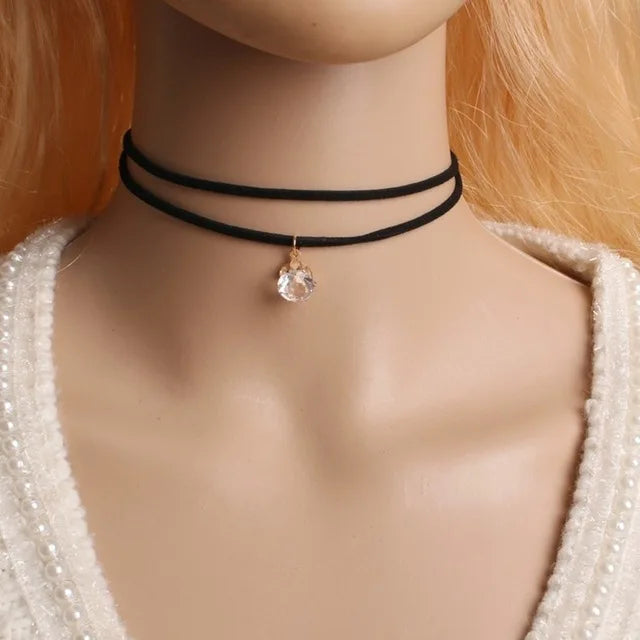 Gros nouveaux Styles Bijoux amour Vintage Triangle géométrie tatouage goutte d'eau clavicule collier ras du cou pour femmes chaîne Bijoux