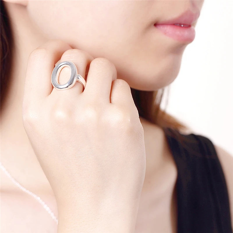 Bague couleur argent pour femmes - réglable