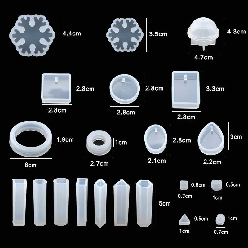 Ensemble de moules en résine époxy pour bijoux de Style mixte, moule en Silicone, outils de moulage UV, moules de moulage de bijoux en résine d'argile pour la fabrication de bijoux, bricolage