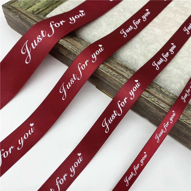 5yards 10/20/25/38mm ruban en Polyester imprimé juste pour vous ruban pour emballage cadeau romantique