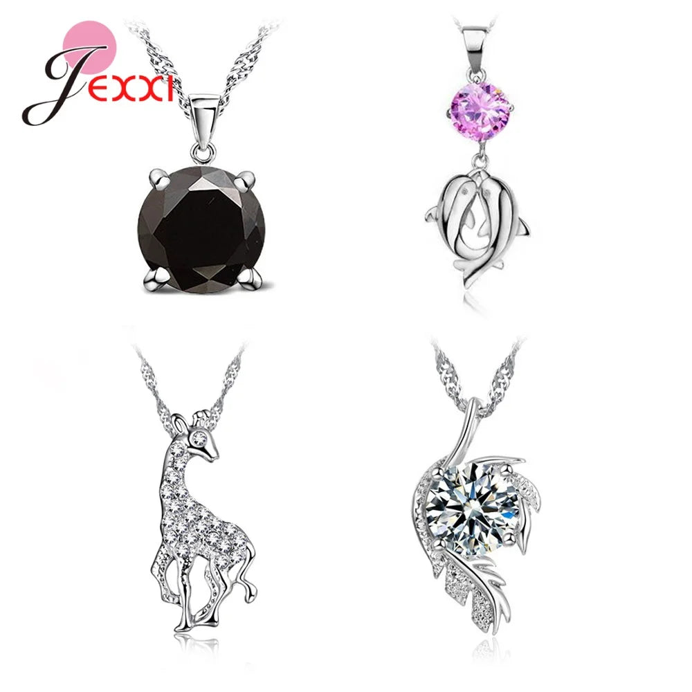 Fashion Bijoux Luxury Crystal Pearl Statement Pendant Necklace for Women 925 Sterling Silver Needle Fine Jewelry Accessories