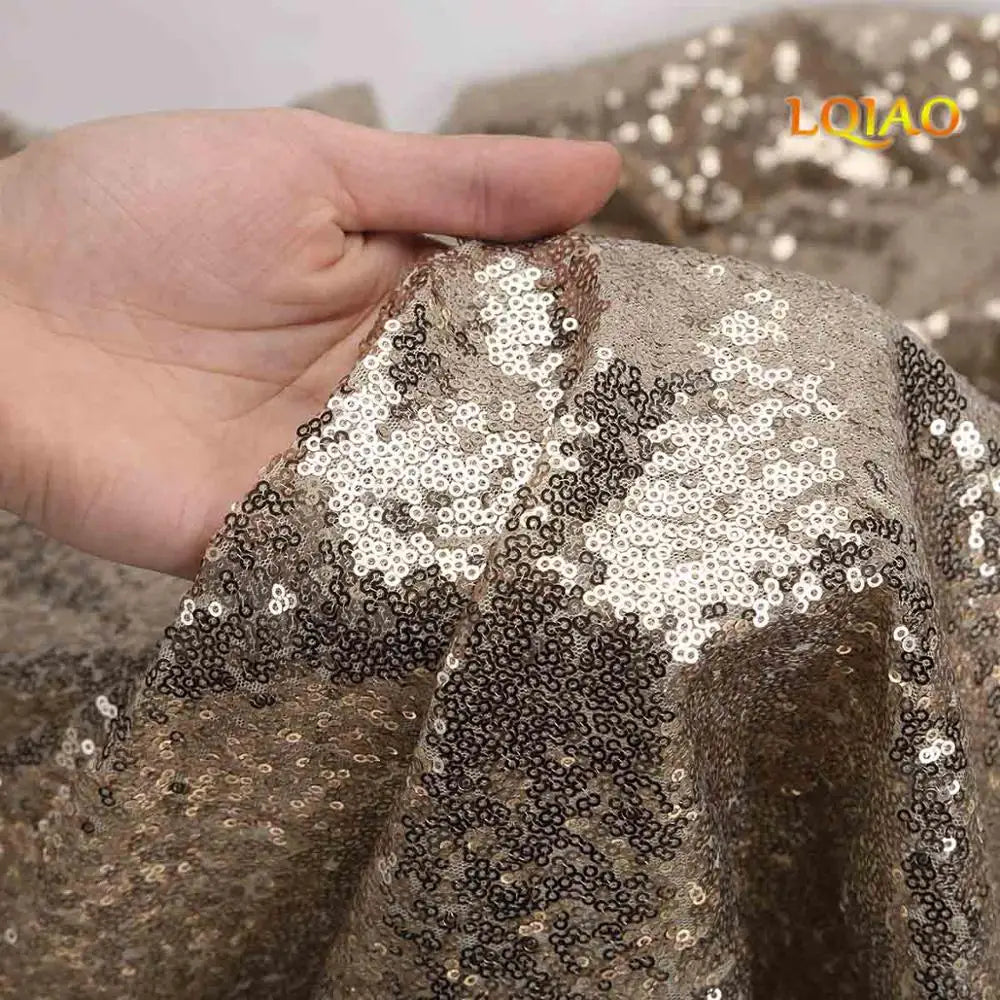 Tissu à paillettes brodées scintillantes, 1 mètre, tissu scintillant or argent pour la fabrication de tissus, couvertures de Table pour événements de fête, décor