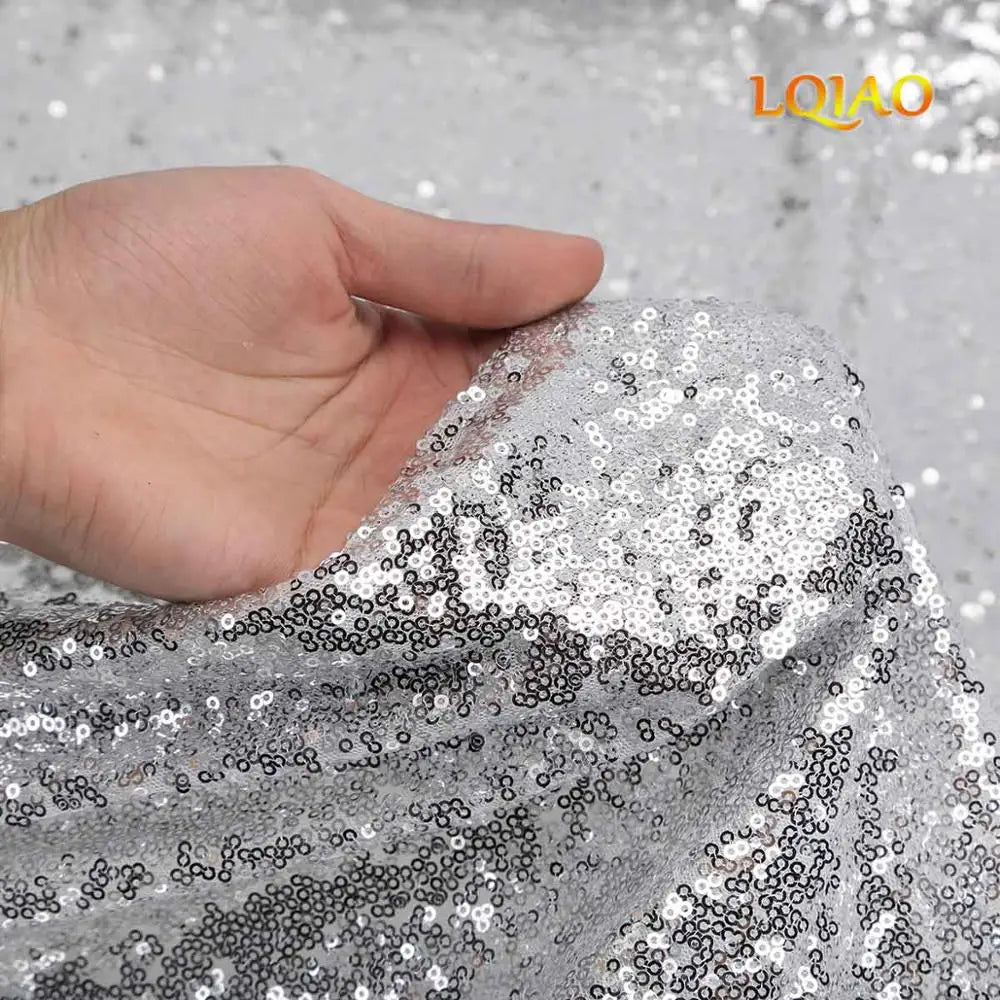 Tissu à paillettes brodées scintillantes, 1 mètre, tissu scintillant or argent pour la fabrication de tissus, couvertures de Table pour événements de fête, décor