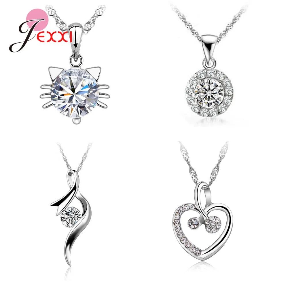 Fashion Bijoux Luxury Crystal Pearl Statement Pendant Necklace for Women 925 Sterling Silver Needle Fine Jewelry Accessories